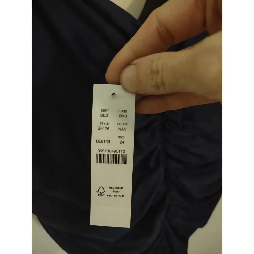 J. Crew Swim Ruched Sweetheart One Piece Navy Size 24‎